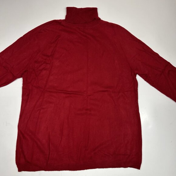 Talbots Woman Turtleneck Sweater Red Long Sleeve Pullover Rayon Nylon Sz XL Flaw - Picture 7 of 7